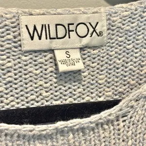 Wildfox Cropped Star Print Light Blue Sweater - size Small thumbnail 3