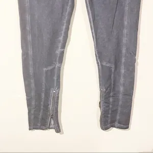 Free‎ People Size Small Grey Exposed Stitch Pull On Zip Ankle Pants thumbnail 2