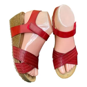OTBT Red Leather Harriet Strap Wedge Sandal Euro Vacation Retro Boho Comfort 6M thumbnail 2
