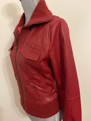Zenana Red Faux Leather Jacket thumbnail 11