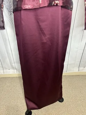Karen Miller Purple Dress Suit Set Sz 8 Sheer Embroidered Jacket Sheath Dress thumbnail 3