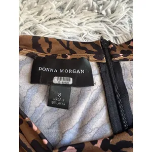 Donna Morgan Full Length Leopard Print‎ Dress Brown Women's Size 8 thumbnail 5