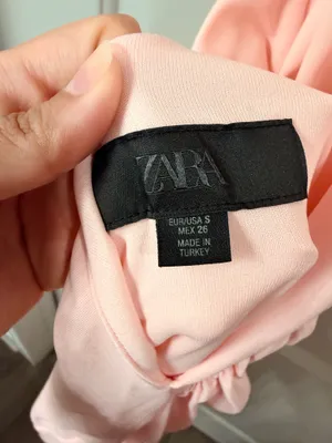 ZARA Pink Ruched Dress Halter thumbnail 7