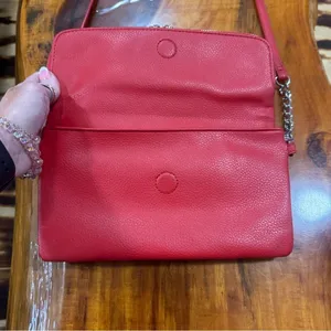 Express Red Leather Shoulder Bag with Chain‎ Strap thumbnail 2