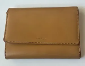 Vintage Coach Leather Tri Fold Card Holder Wallet Tan Camel 5.5”x4” thumbnail 1