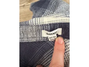 Garage blue plaid button front shirt thumbnail 3