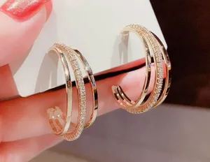 CZ Open Gold Hoop Earrings for Women thumbnail 2