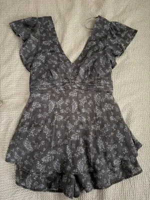 Francesca's Dress Floral Blue thumbnail 1