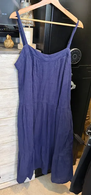 Knox Rose Navy Blue Tiered Midi Dress Sleeveless Gauze Boho XL thumbnail 1