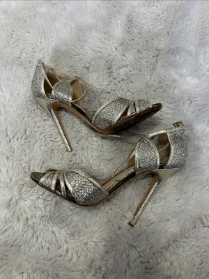Jimmy Choo Glitter High Heel Sandals Champagne thumbnail 2
