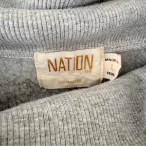 NATION LTD Barbie Off The‎ Shoulder Top Heather Grey Size Large 100% Cotton thumbnail 7