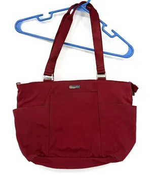 Baggallini Red Shoulder Tote Bag Yellow‎ Lined Multipocket Attached Coin Purse thumbnail 1