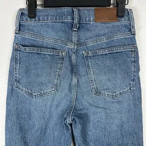 Madewell The Perfect Vintage Jeans Womens 25 Medium Wash‎ Raw Hem Straight Leg thumbnail 4