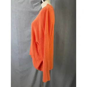 Free People Beach Orange Slouchy Mock Neck Oversized Sweater M thumbnail 7