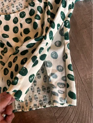 Reformation Calla Print Top Blouse In Tapioca Polka Dot Women’s size 2 thumbnail 7