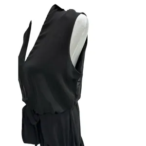 Just Tylor Women's Size(10)‎ Dress High Low Midi Chiffon Black with Bow thumbnail 13
