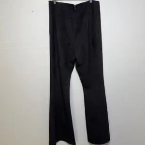 We The Free Women‎ CRVY Real Deal Vegan Pants Black Suede Flare Split Hem 32" thumbnail 5