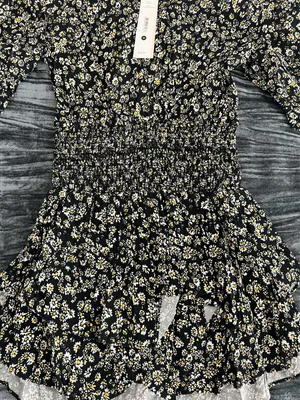 Aqua Black Floral Dress thumbnail 2