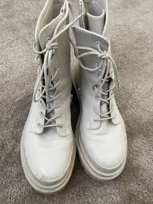 Cool Planet Lug Sole Combat Boots Bone Color thumbnail 4