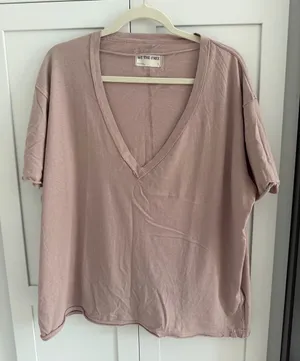 We The Free Dusty Rose V-Neck Short Sleeve Tee thumbnail 1