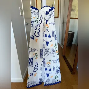 Selfie Leslie *NWT* Indie Lux Cypress Graphic Strapless Maxi Dress White thumbnail 6