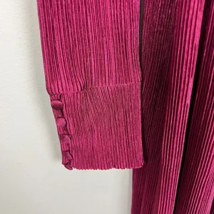 YAS Wrap Dress Womens Medium‎ Wine Maxi Long Sleeve Ribbed V-Neck Slinky Stretch thumbnail 5