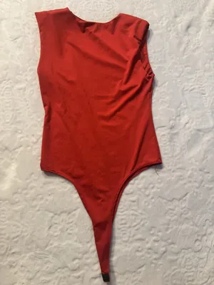 Wearever BodysuitWomen’s Size M Red Casual Dressy Summer Made In USA thumbnail 6