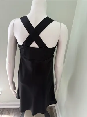 Abercrombie Black Satin Slip Mini Dress small thumbnail 6
