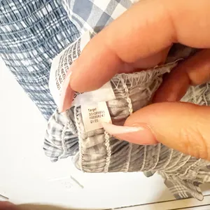 Wild Fable gingham smocked slate blue white mini summer dress w/ ruffle details thumbnail 13