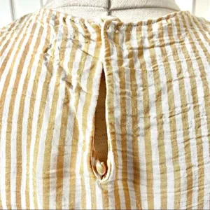 Zara yellow and white striped short sleeve crop top thumbnail 8