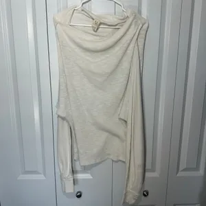 Free People Skyline Thermal Top Women Medium Cream Boat Neck Long Sleeve Slouchy thumbnail 2