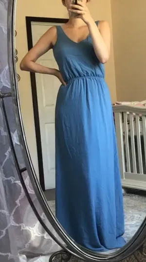 Show Me Your Mumu SMYM Kendall coastal blue maxi dress NEW SMALL thumbnail 1