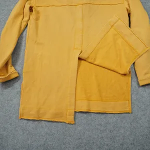 Pilcro Anthropologie Mustard Yellow Shirt Split Back Henley Top XS Cotton Casual thumbnail 6