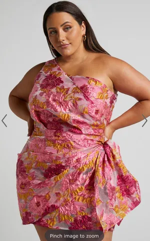 Pink floral dress (pink jacquard) thumbnail 2