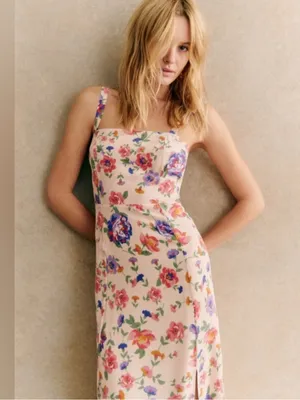 Sézane Rosella Silk Floral Midi Dress Monday Size 34 US 2 thumbnail 2