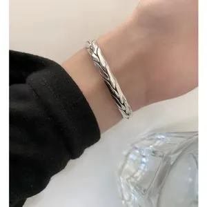 925‎ Sterling Silver Braided Cuff Bangle Bracelet Adjustable Open End thumbnail 7