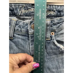 American Eagle Jeans True Boot Light Wash‎ Low Rise Size 6 Pockets Boho Casual thumbnail 2