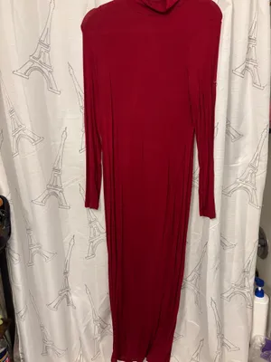 Stretch long casual dress Red Size L thumbnail 3