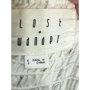 Lost + Wander Womens Size S White Boho Smocked Mini Dress Spaghetti Strap Tassel thumbnail 13
