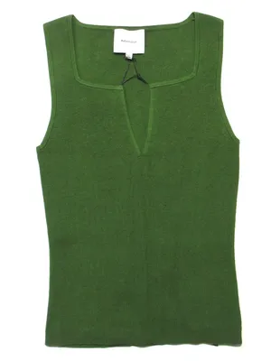 NWT Reformation Rylie in Grass Green Ribbed Cotton Sweater Tank S thumbnail 4