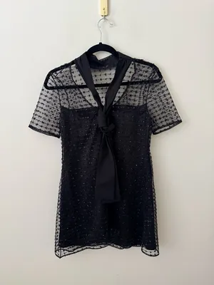 NWT STAUD Ilana Mini Dress in Stardust Onyx Black Sequin Stars Size Small thumbnail 8