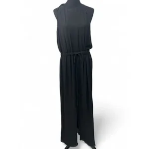 BABATON ARITZIA | L | Womens Black Sleeveless Wide Leg Crop Jumpsuit Drawstring thumbnail 3