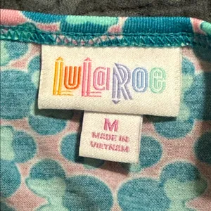 Disney LuLaRoe medium Irma Minnie Mouse turquoise pink hi low oversized tunic thumbnail 8