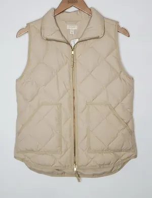 J. Crew Beige Quilted Vest thumbnail 1