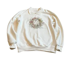 Vintage Northern Reflections Cream Grandma Collared Sweatshirt Cottagecore 90s thumbnail 1