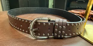 Brown Studded Leather Belt thumbnail 1