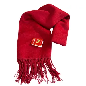 Capchatex Peru Alpaca Wool Scarf Unisex Winter Handmade Red Fringe Holiday Gift thumbnail 2
