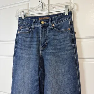 Judy Blue Wide Leg Jeans Womens 1/25 Blue High Rise Stretch Denim Flare thumbnail 5