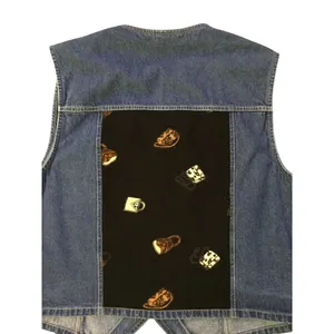 Stonebridge Denim Vest Womens XL Purse Print Western Button Front Used thumbnail 4