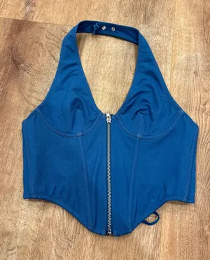 Out From Under Blue Halter Top  thumbnail 1